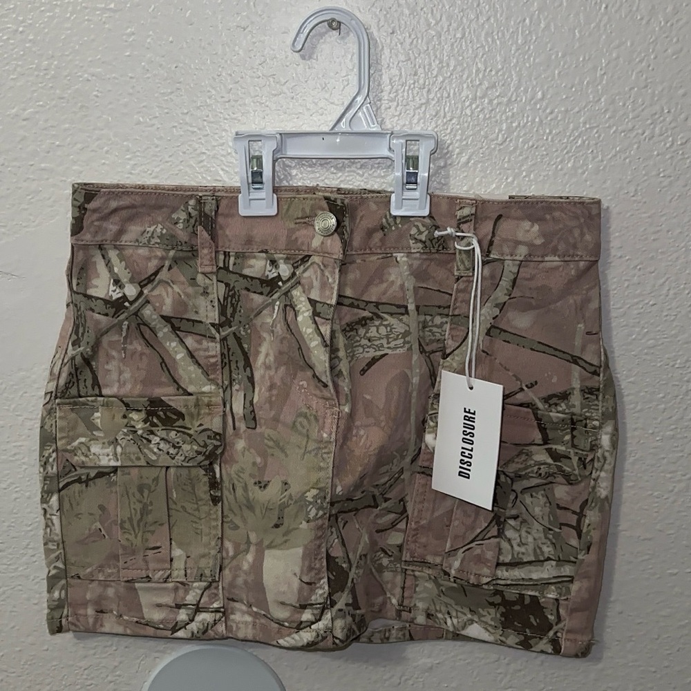 pink real camo mini skirt disclosure brand
